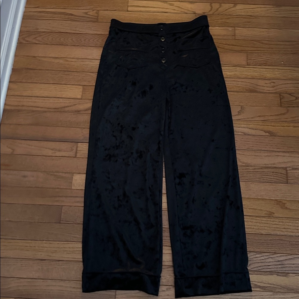 Halara High Waisted Pockets Straight Leg Velvet Casual Pants - Petite lg - Picture 5 of 6